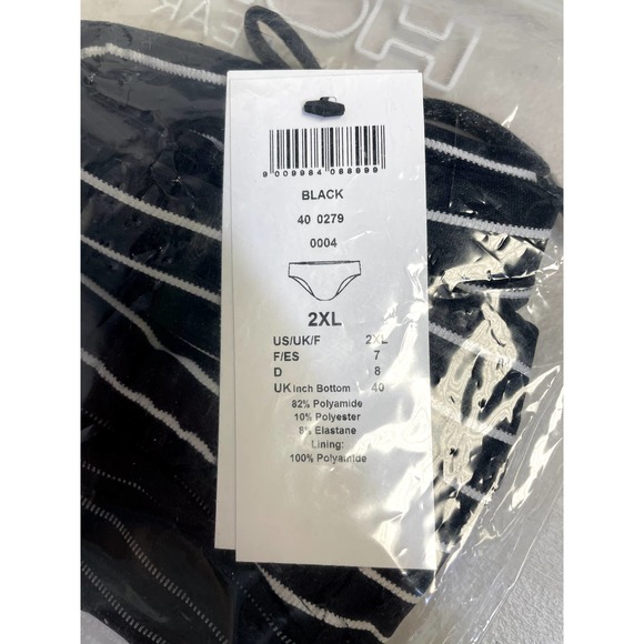 HOM NEW Venezuela Micro Swim Briefs Swimming Trunks Striped Black Size 2XL - Picture 6 of 7